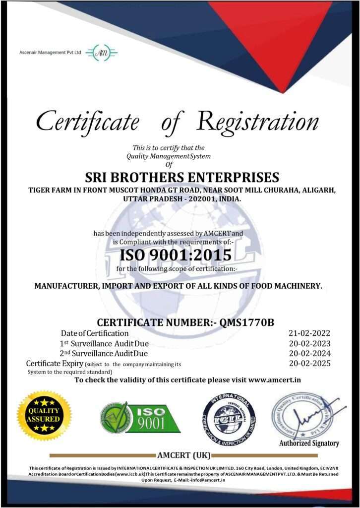 certification of registration sri brothers Enterprises